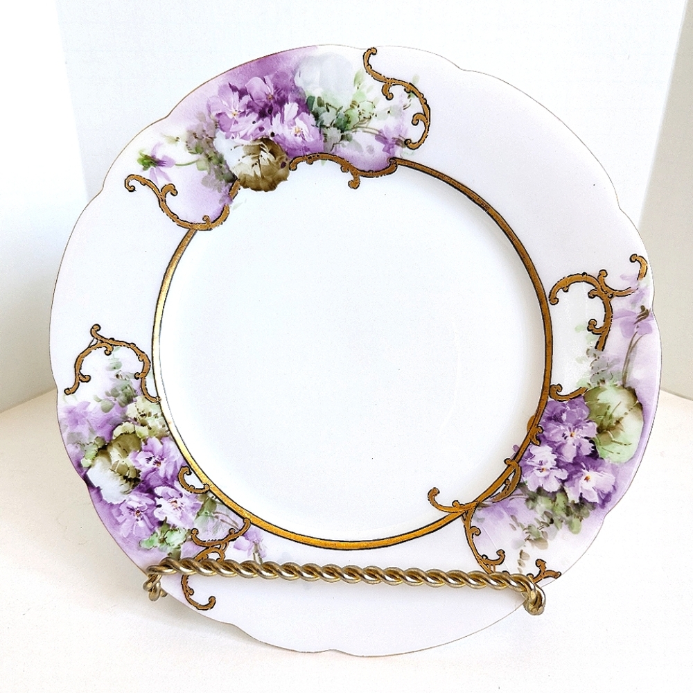 Haviland France Antique Porcelain Plate 9.5" 💐 Hand painted & Hand made